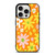 FLOWER POWER ORANGE PATTERN iPhone 15 Pro Case Cover