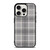 GREY TARTAN PLAID PATTERN iPhone 15 Pro Case Cover