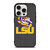 LSU TIGERS LEATHER LOGO iPhone 15 Pro Case Cover