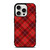 RED TARTAN CROSS PATTERN iPhone 15 Pro Case Cover