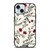 HAND DRAWING RED FLOWER PATTERN iPhone 15 Case Cover