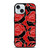 ROSE RED AND BLACK PATTERN iPhone 15 Case Cover