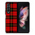 RED BLACK TARTAN PATTERN Samsung Galaxy Z Fold 3 Case Cover