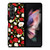 SEAMLESS RED WHITE ROSE PATTERN Samsung Galaxy Z Fold 3 Case Cover