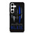 BLUE LINE POLICE WARRIOR SKULL Samsung Galaxy S24 Case Cover