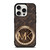 MICHAEL KORS LOGO MK BROWN WALLET iPhone 15 Pro Case Cover