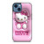 CUTE PINK HELLO KITTY iPhone 14 Case Cover