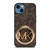 MICHAEL KORS LOGO MK BROWN WALLET iPhone 14 Case Cover