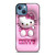 CUTE PINK HELLO KITTY iPhone 13 Case Cover