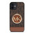 MICHAEL KORS LOGO MK WALLET BROWN iPhone 12 Mini Case Cover