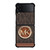 MICHAEL KORS LOGO MK WALLET BROWN Samsung Galaxy Z Flip 4 Case Cover