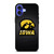 IOWA HAWKEYES METAL LOGO iPhone 16 Case Cover