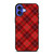 RED TARTAN CROSS PATTERN iPhone 16 Case Cover