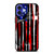 USA FLAG AMERICAN BASEBALL BLACK WHITE iPhone 16 Case Cover