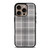 GREY TARTAN PLAID PATTERN iPhone 16 Pro Case Cover