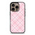 LIGHT PINK PLAID PATTERN iPhone 16 Pro Case Cover