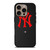 NEW YORK YANKEES STITCHING LEATHER iPhone 16 Pro Case Cover
