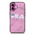 FILA SPORT PINK MARBLE LOGO iPhone 16 Plus Case Cover