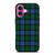 GREEN BLUE TARTAN PLAID PATTERN iPhone 16 Plus Case Cover