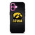 IOWA HAWKEYES METAL LOGO iPhone 16 Plus Case Cover