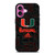 MIAMI HURRICANES UM ADIDAS iPhone 16 Plus Case Cover