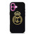 REAL MADRID CF LOGO BLACK iPhone 16 Plus Case Cover