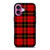 RED BLACK TARTAN PATTERN iPhone 16 Plus Case Cover