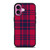 RED BLUE TARTAN PLAID PATTERN iPhone 16 Plus Case Cover