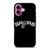 SAN ANTONIO SPURS LOGO BLACK iPhone 16 Plus Case Cover