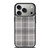 GREY TARTAN PLAID PATTERN iPhone 17 Pro Case Cover