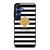 KATE SPADE NEW YORK GOLD LOGO STRIPES PATTERN Samsung Galaxy S25 Case Cover
