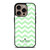 KATE SPADE NEW YORK LOGO GREEN CHEVRON PATTERN iPhone 16 Pro Case Cover