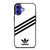 ADIDAS ORIGINALS STRIPES WHITE BLACK iPhone 16 Case Cover