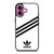 ADIDAS ORIGINALS STRIPES WHITE BLACK iPhone 16 Plus Case Cover