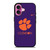 CLEMSON TIGERS LOGO UNIVERSITY FOOTBALL PAW NIKE ICON iPhone 16 Plus Case Cover