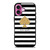 KATE SPADE NEW YORK GOLD LOGO STRIPES PATTERN iPhone 16 Plus Case Cover
