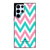 KATE SPADE NEW YORK LOGO GREEN PINK CHEVRON PATTERN Samsung Galaxy S22 Ultra Case Cover