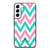 KATE SPADE NEW YORK LOGO GREEN PINK CHEVRON PATTERN Samsung Galaxy S22 Case Cover