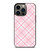 LIGHT PINK PLAID PATTERN iPhone 13 Pro Case Cover