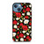 SEAMLESS RED WHITE ROSE PATTERN iPhone 13 Case Cover