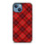 RED TARTAN CROSS PATTERN iPhone 13 Case Cover