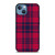 RED BLUE TARTAN PLAID PATTERN iPhone 13 Case Cover