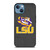 LSU TIGERS LEATHER LOGO iPhone 13 Case Cover