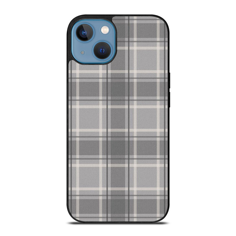 GREY TARTAN PLAID PATTERN iPhone 13 Case Cover