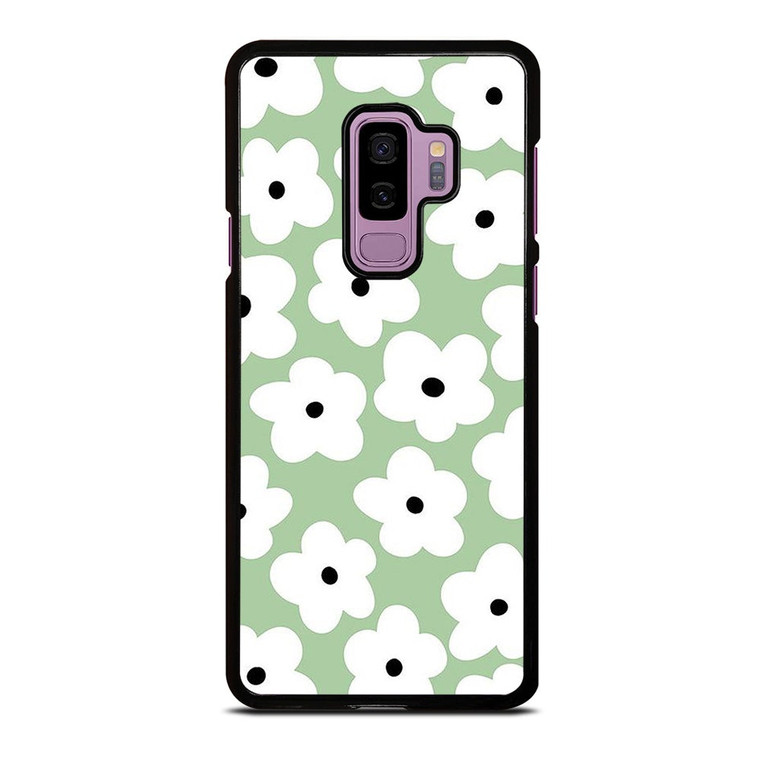 GREEN RETRO FLORAL PATTERN Samsung Galaxy S9 Plus Case Cover