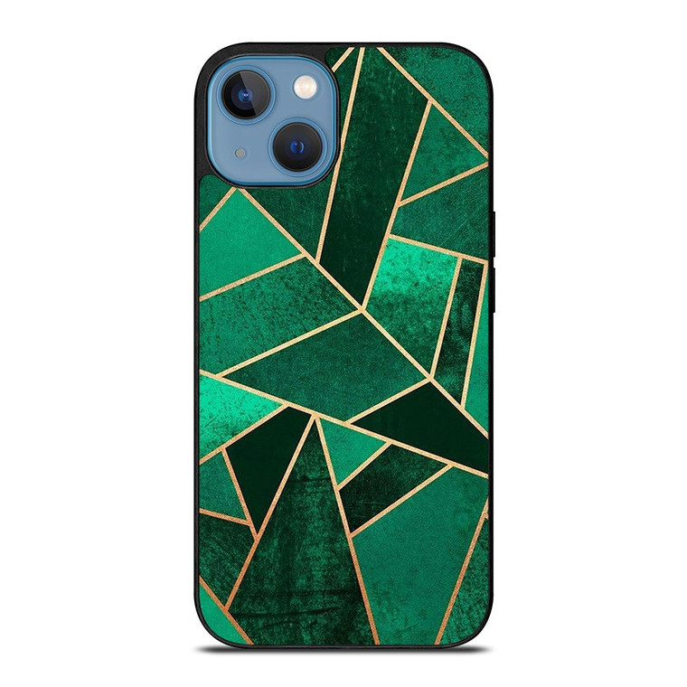 EMERALD AND COPPER GEOMETRIC PATTERN iPhone 13 Case Cover