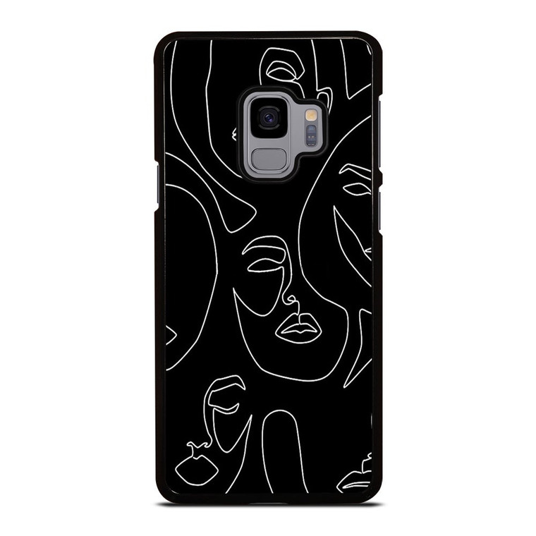WOMAN FACE SKETCH PATTERN Samsung Galaxy S9 Case Cover