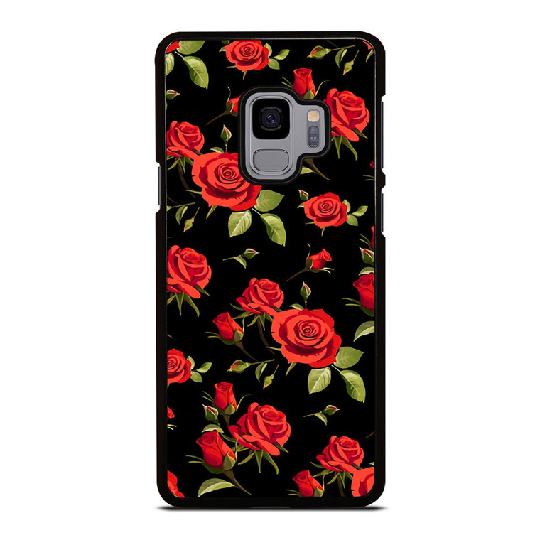 SEAMLESS RED ROSE PATTERN Samsung Galaxy S9 Case Cover
