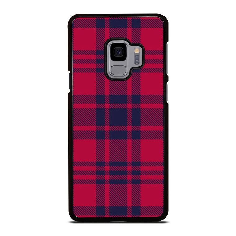 RED BLUE TARTAN PLAID PATTERN Samsung Galaxy S9 Case Cover