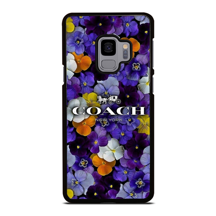 PURPLE FLOWERS COACH NEW YORK Samsung Galaxy S9 Case Cover PURPLE FLOWERS COACH NEW YORK Samsung Galaxy S9 Case Cover